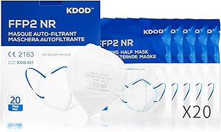 KDOD FFP2 Mask CE Certified, 20 Units, CE2163 EN 149:2001 + A1:2009 FFP2 NR