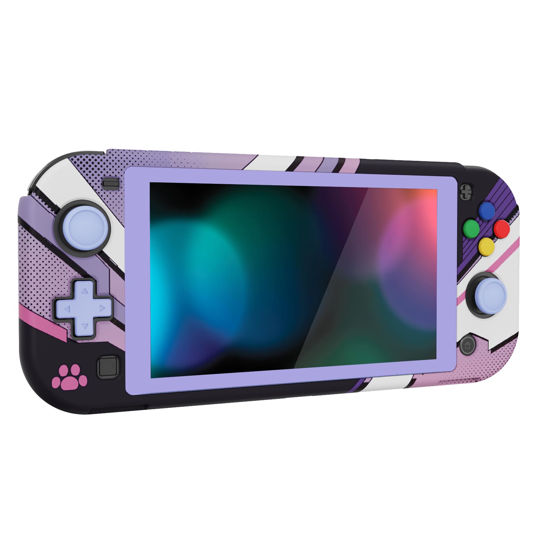 Playvital ZealProtect Custodia per Nintendo Switch Lite, custodia protettiva per accessori, impugnatura ergonomica Joycon con pellicola protettiva e tappi per tasti per Switch Lite (Neko Mecha)
