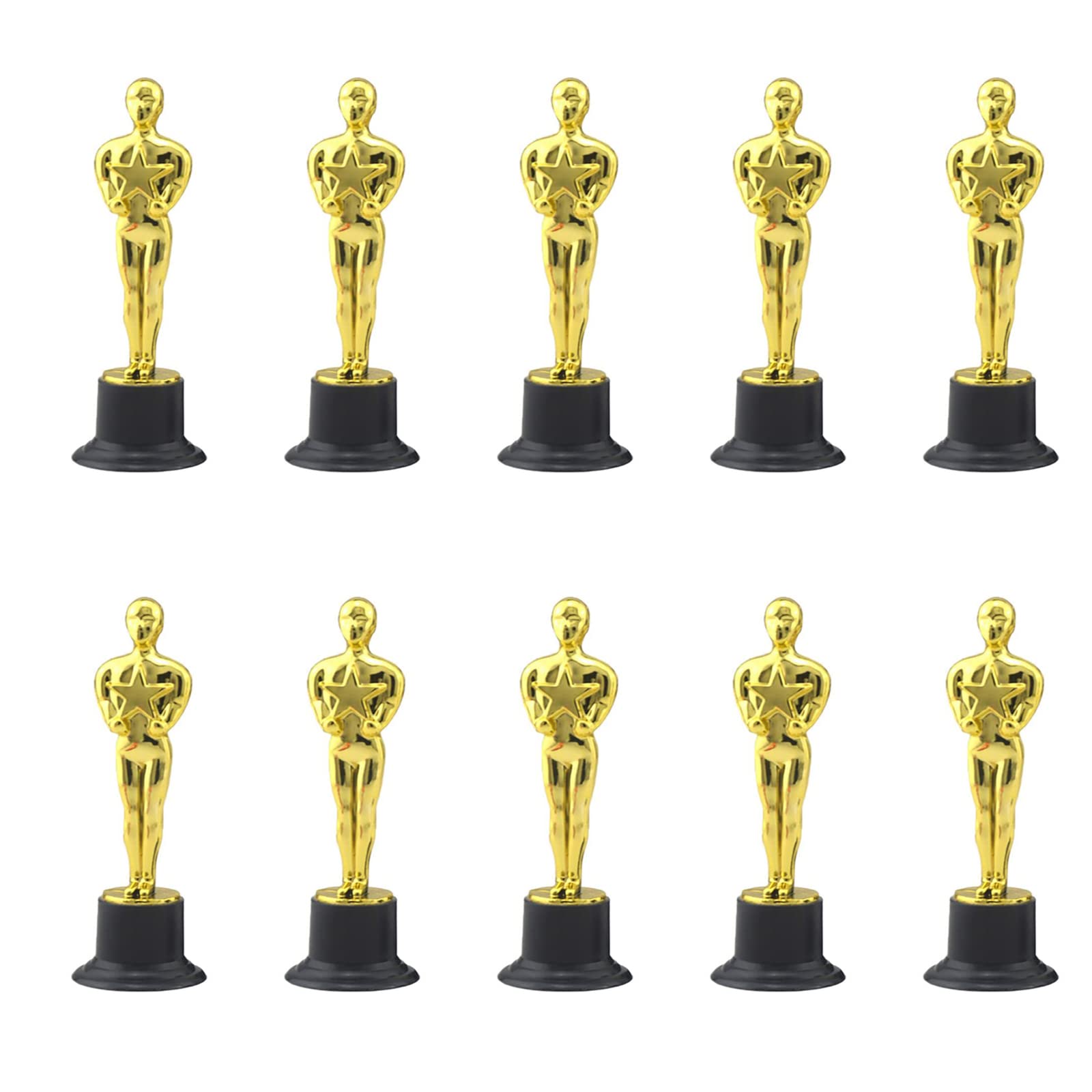 10 Piezas Trofeo de Oro Estatuas, Plástico Trofeo, para Ceremonia de Entrega de Premios, Premios de Fiesta, Celebración Deportiva（15 cm / 5,90 Inch）