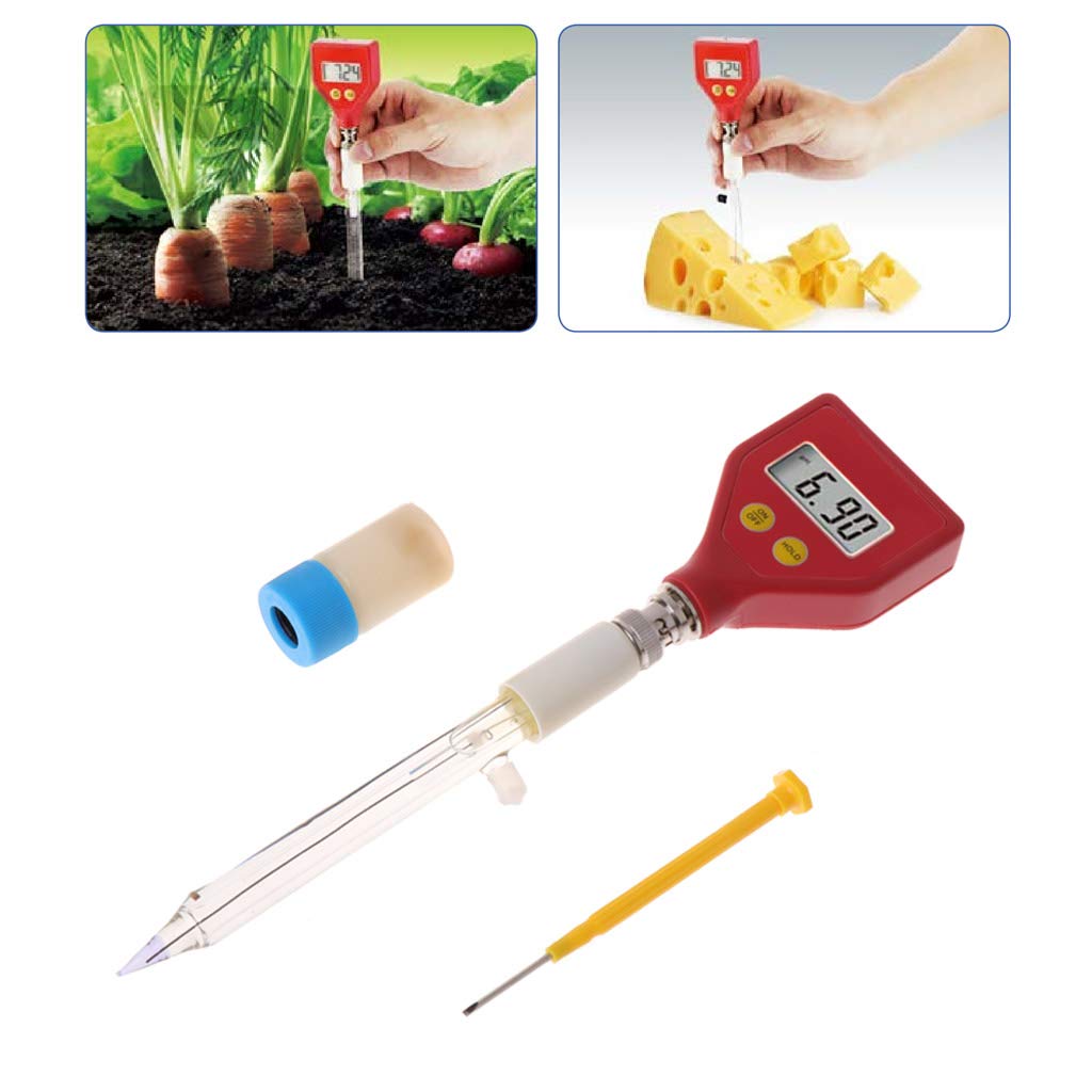 PH-98108 Medidor de pH Electrodo de Vidrio Afilado para Agua Alimentos Queso Leche Suelo Prueba de pH