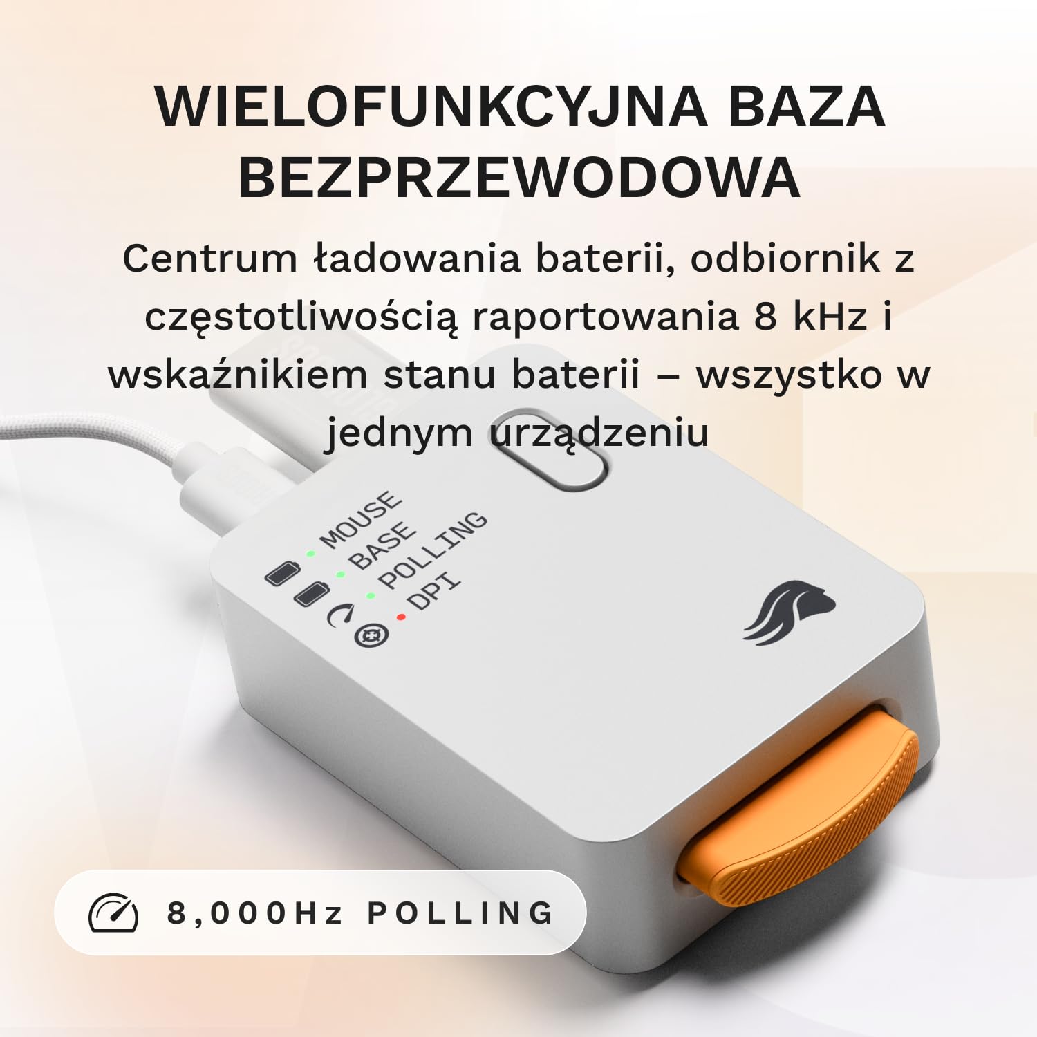 GLORIOUS Gaming – bezprzewodowa mysz gamingowa Model O3 – Wymienne baterie InfinitePlay, raportowanie 8k, przełączniki optyczne na 130M kliknięć, ultralekka: 66 g, Sensor optyczny 30k DPI, RGB – biel
