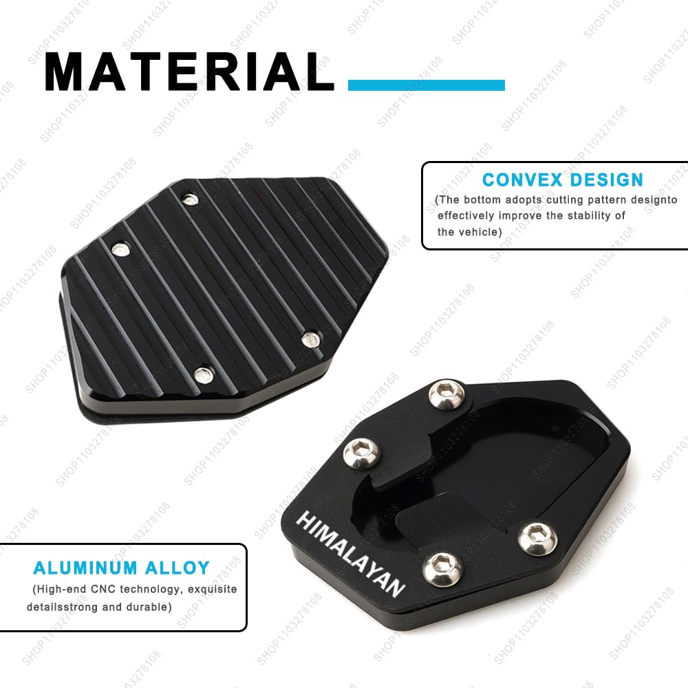 Accessori per moto CNC Cavalletto laterale ingrandito Supporto estensione cavalletto laterale per Himalayan 450 2024 2025 (Nero)