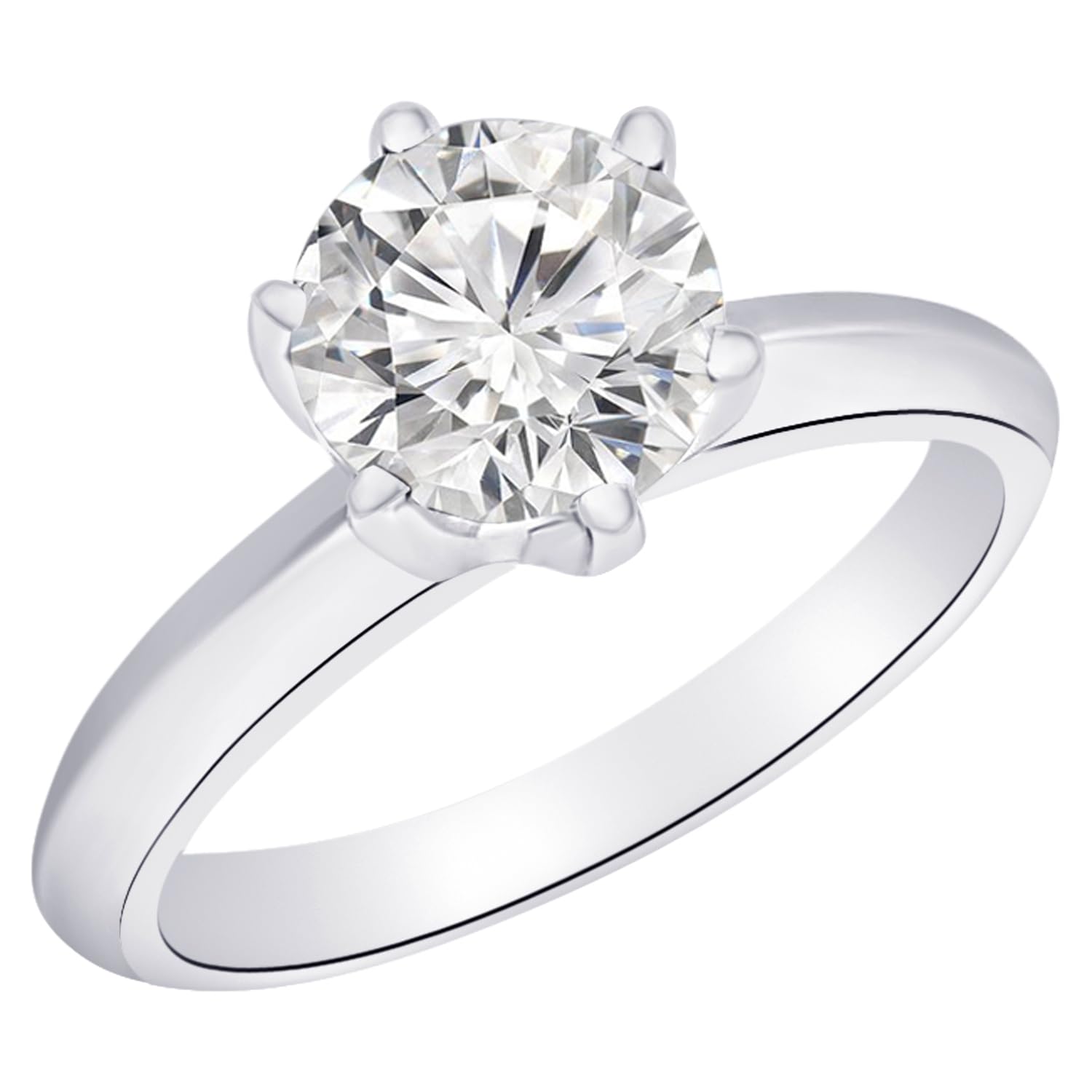 1/2-5 Carat Total Weight Round 14K White Gold blue Diamond Ring (AAA Quality)