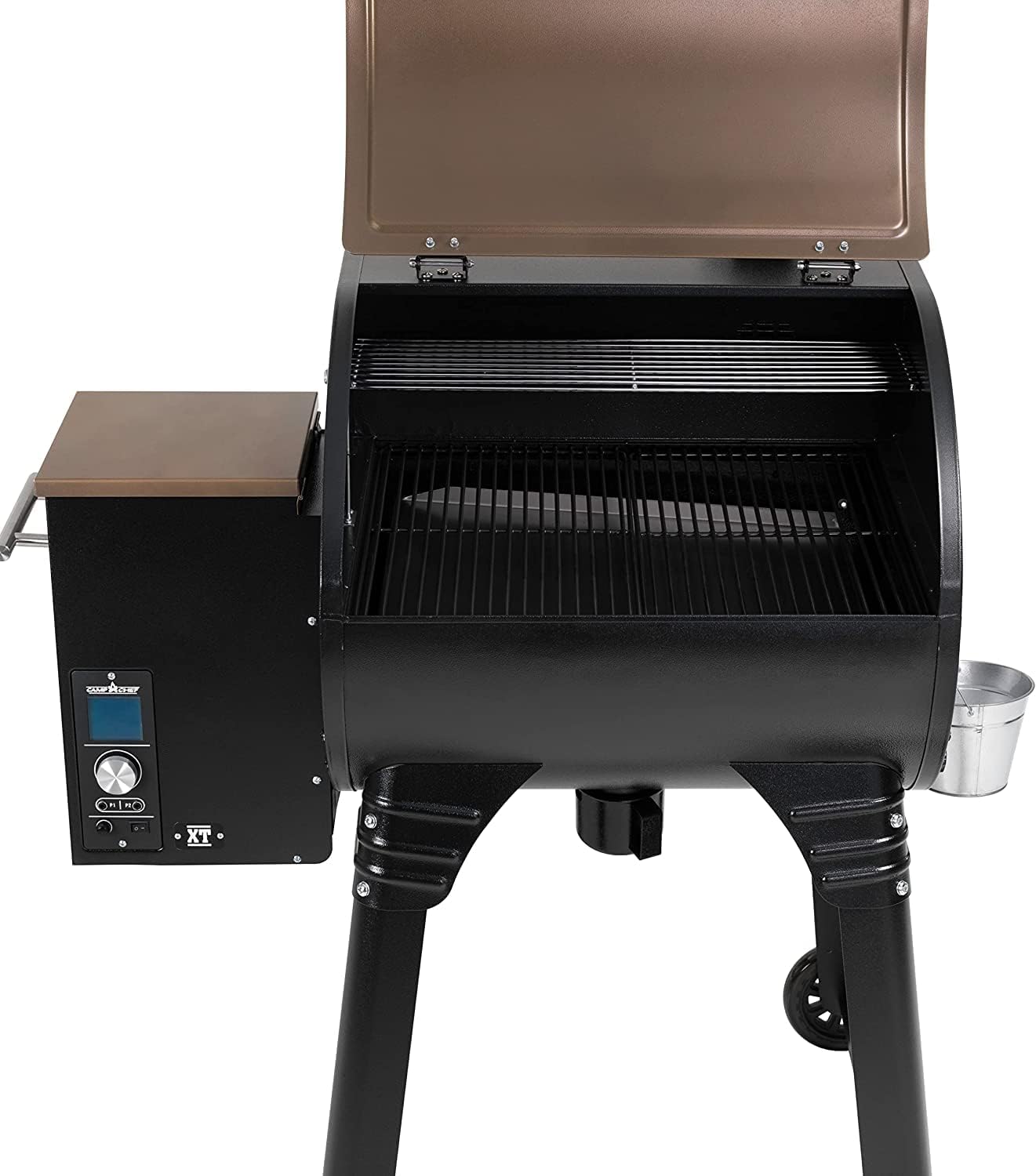 Inside view of the Camp Chef SmokePro XT grill showing cooking grates