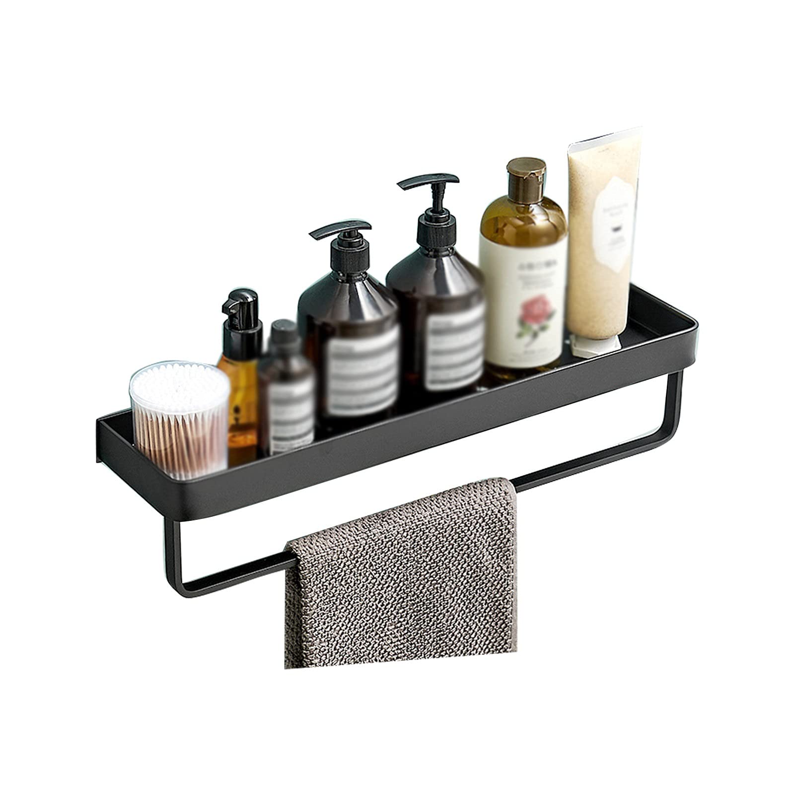 Étagères en verre noir pour mur de douche en verre trempé ultra-résistant de 40cm antirouille