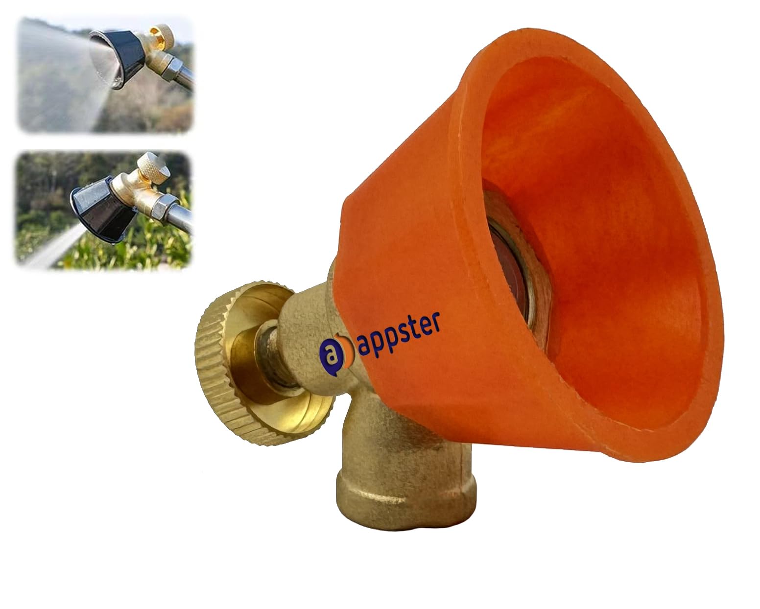 APPSTER Adjustable Brass Sprayer Nozzle with Windproof Cap High-Pressure Mist Nozzle for Agriculture Sprayer Pump, Garden, Grass Sprinkling Misting Fogger 2 Spray Modes Nozzles-image-20