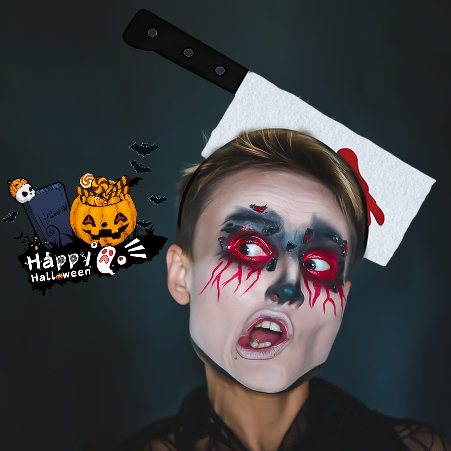UNVOJL Halloween Felt Hair Hoop Bloody Headbands Cosplay Hair Band Fake Weapon Horror Accessory for Halloween - Image 4