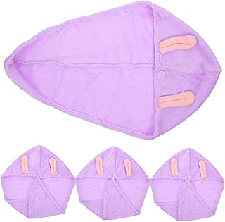minkissy Toalha De Microfibra Para Cabelo Seco De Lã Coral 4 Peças Para Hijab De Cabelo Para Meninas Toalha De Cabelo De Microfibra Para Cabelo Seco Turbante De Cabelo Seco Turbante