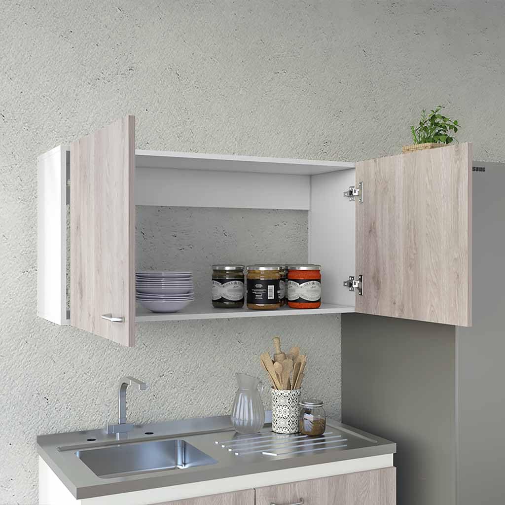 39" Wall-Mounted Large Storage Cabinet, Multifunctional Garage Storage Cabinets with Double Door, Cabinet Organizer with Two Shelves for Garage, White