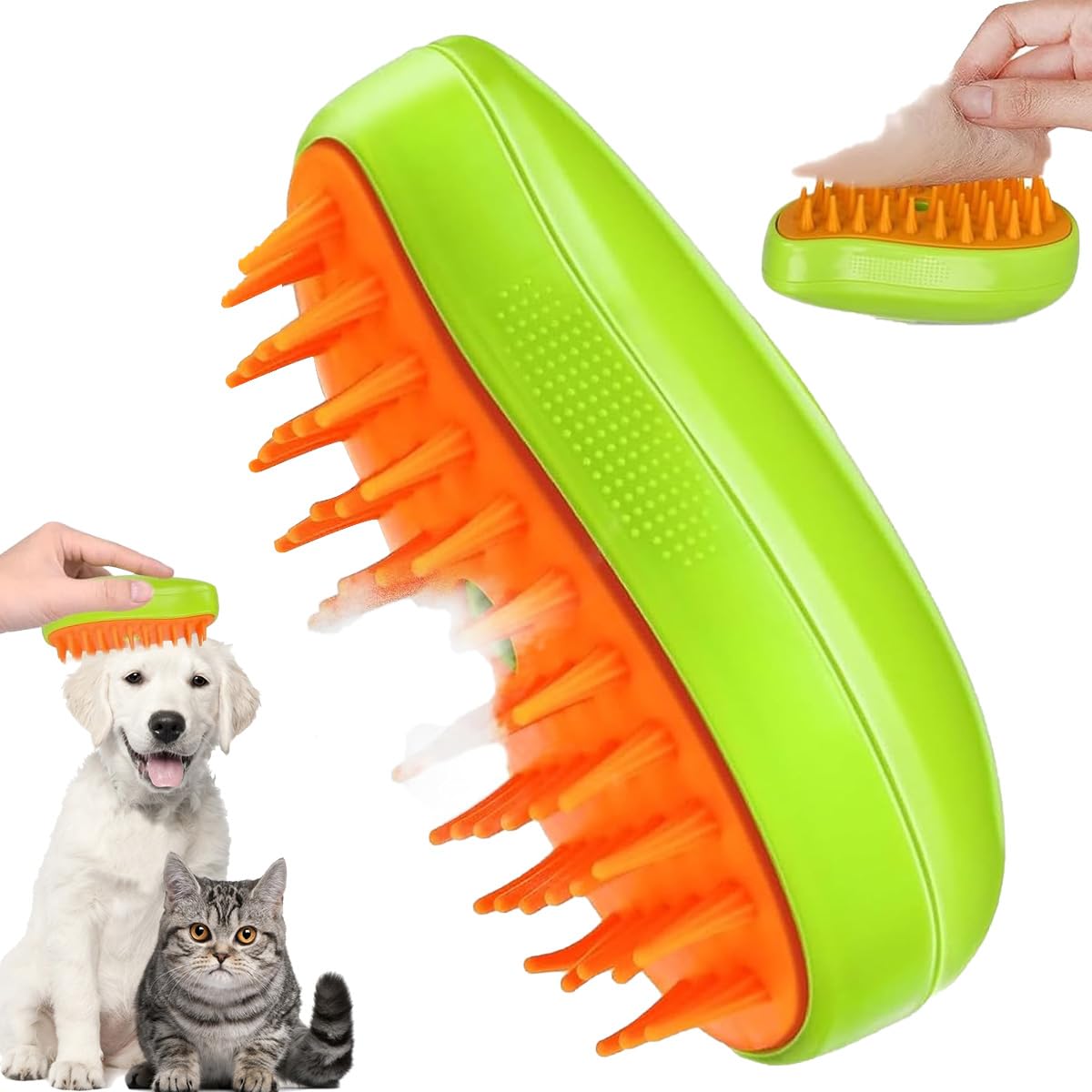 Cepillo de Vapor para Gatos, 3-en-1 Steamy Cat Brush, Cepillo de Masaje a Vapor para Gato, Cepillo para Gatos para Mudar de Pelo, Vepillo de Vapor Autolimpiable para Gatos Perro