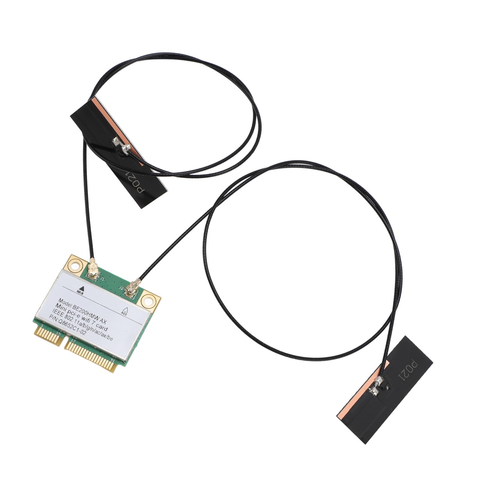 Tarjeta Inalámbrica WiFi 7, Dual Band 802.11ax Mini PCI-E WiFi Card Network Adapter, BT5.4 2.4GHz 574Mbps 5GHz 2.4Gbps 6GHz 5800Mbps para Computadoras Portátiles de 10/11 PC (con Antena)
