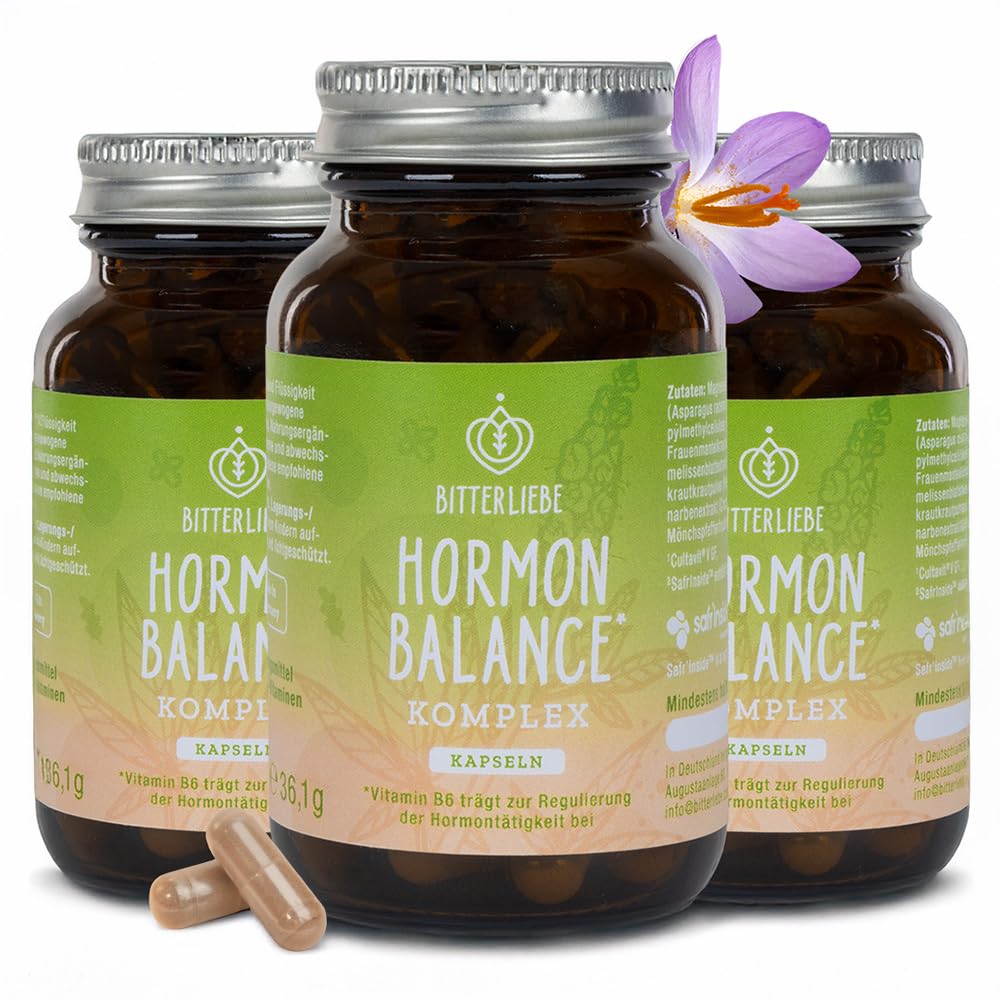 Bitterliebe Hormon Balance Komplex - Mönchspfeffer hochdosiert für die Wechseljahre, PMS & Menopause - Unterstützung für dein Zyklus
