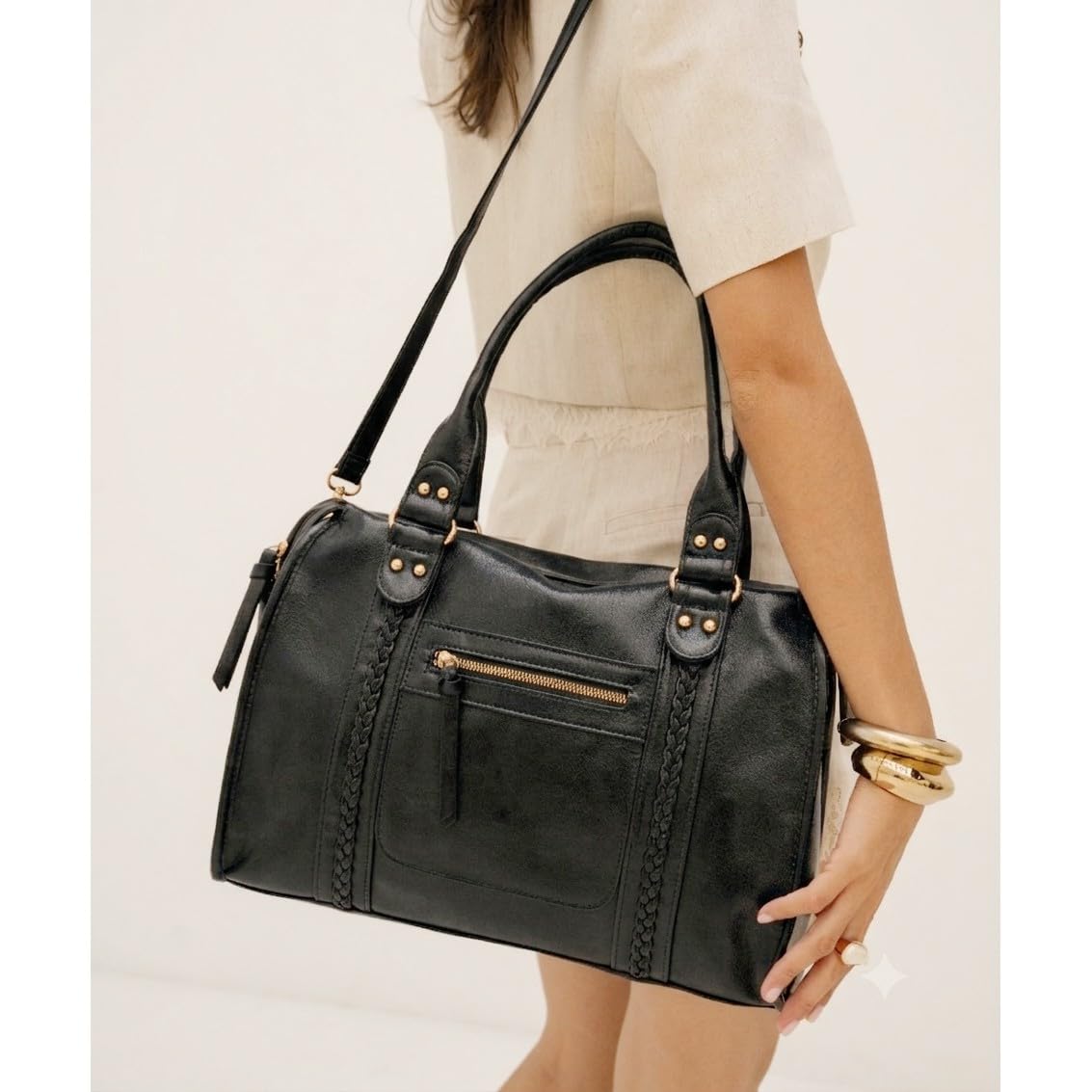 flora & co Grand Sac Bowling Femme Cours Similicuir Lisse