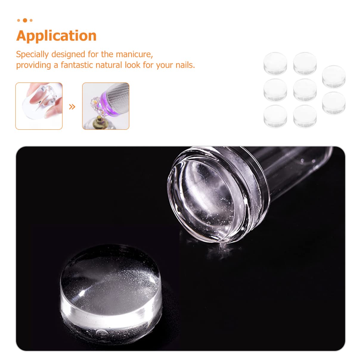 FOMIYES 32 Piezas Sello De Silicona Para Uñas Cabeza De Sello De Uñas De Punta Francesa Herramienta De Estampado De Uñas Estampador De Uñas Clavo Tablero De Imagen Niño Gel De Sílice