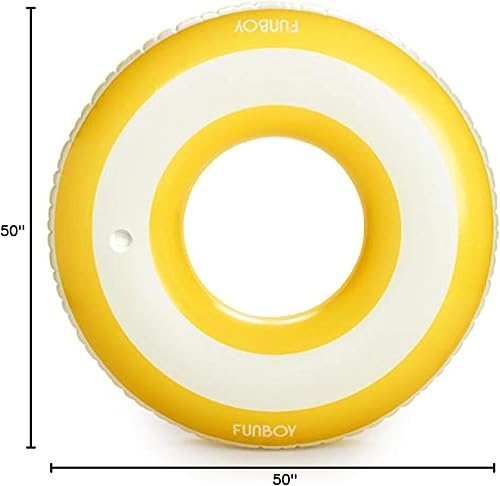 Miniatura 4 de FUNBOY Flotador inflable de tubo gigante a rayas con portavasos de 48 pulgadas  Flotador de piscina grande para adultos  Tubo interior piscina