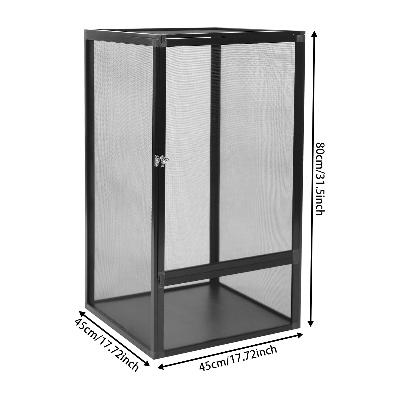 Reptile Pet Feeding Net BoxAluminum Alloy Mesh Cage17.7x17.7x31.5 Micro Habitat Terrarium Enclosure for ChameleonsLizardsSnakesand Small Animals product thumbnail 3