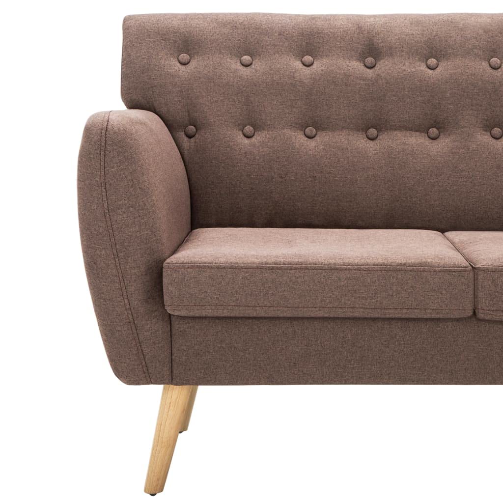 vidaXL 3-osobowa sofa tapicerowana tkaniną, 172x70x82 cm, brązowa