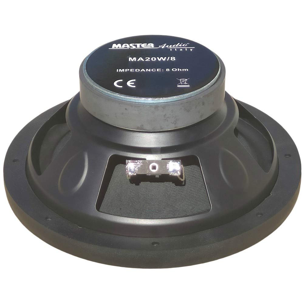 MASTER AUDIO 1 MA20W/8 MA 20W/8 woofer professionale 20,00 cm 200 mm 8" 150 watt rms e 300 watt max 8 ohm 92 db sospensione in gomma casa, 1 pezzo