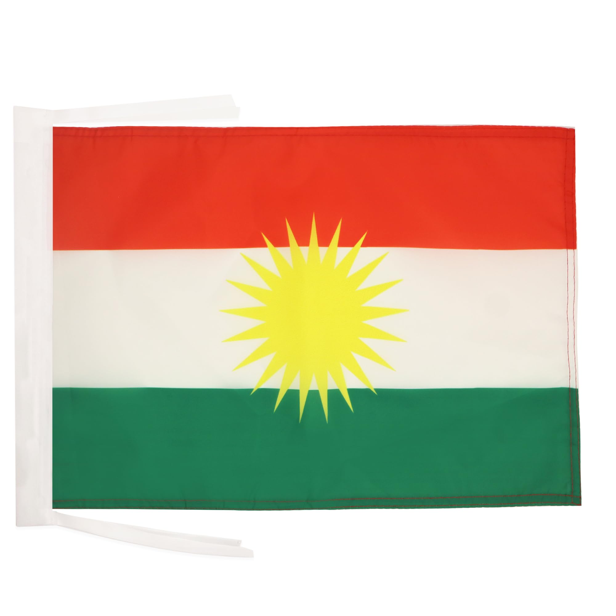AZ FLAG - Kurdistan Flag - 18'' x 12'' - 100% Polyester Curdistan Small Banner with Two Cords - Fade Resistant - Vivid Colors - 18x12 in - 45x30 Cm