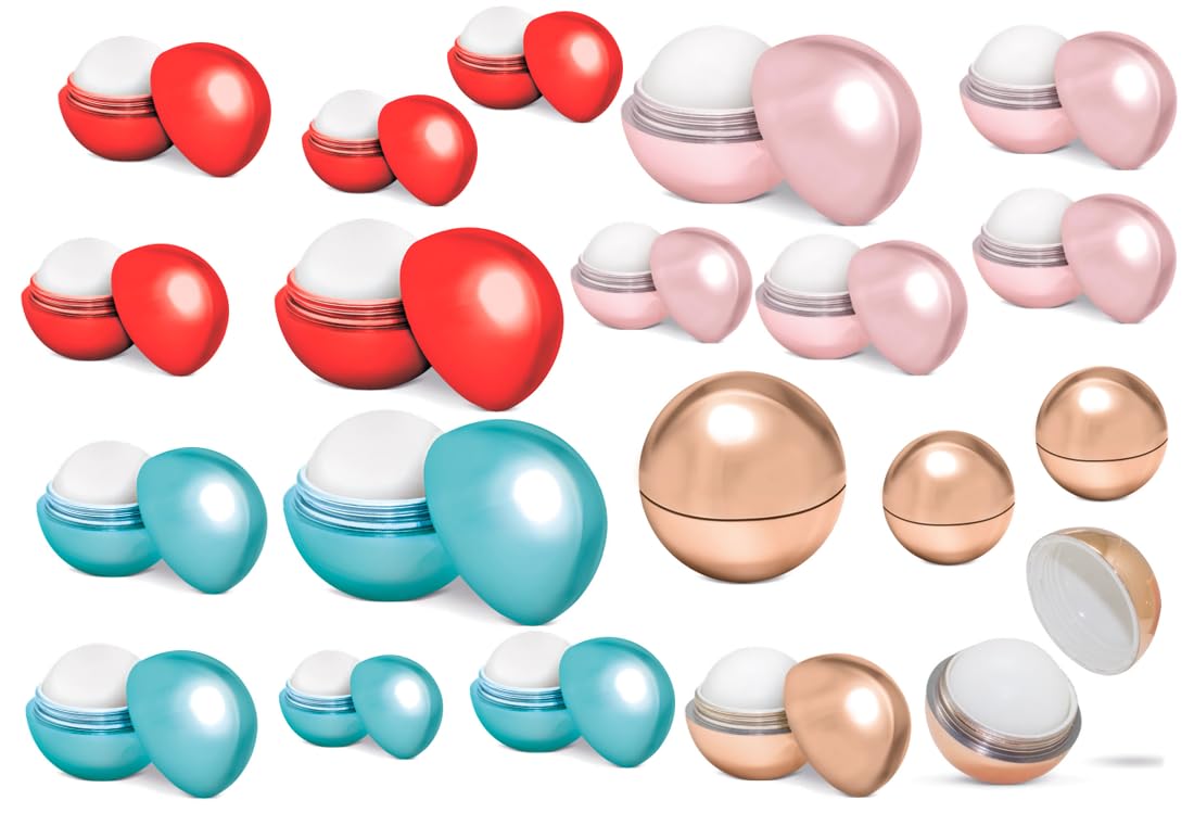 Bálsamo labial Esfera (Pack 20 unidades) Balsamos labiales DETALLE INVITADOS BODA BAUTIZO COMUNIÓN colores surtidos Aroma Vainilla protección SPF15