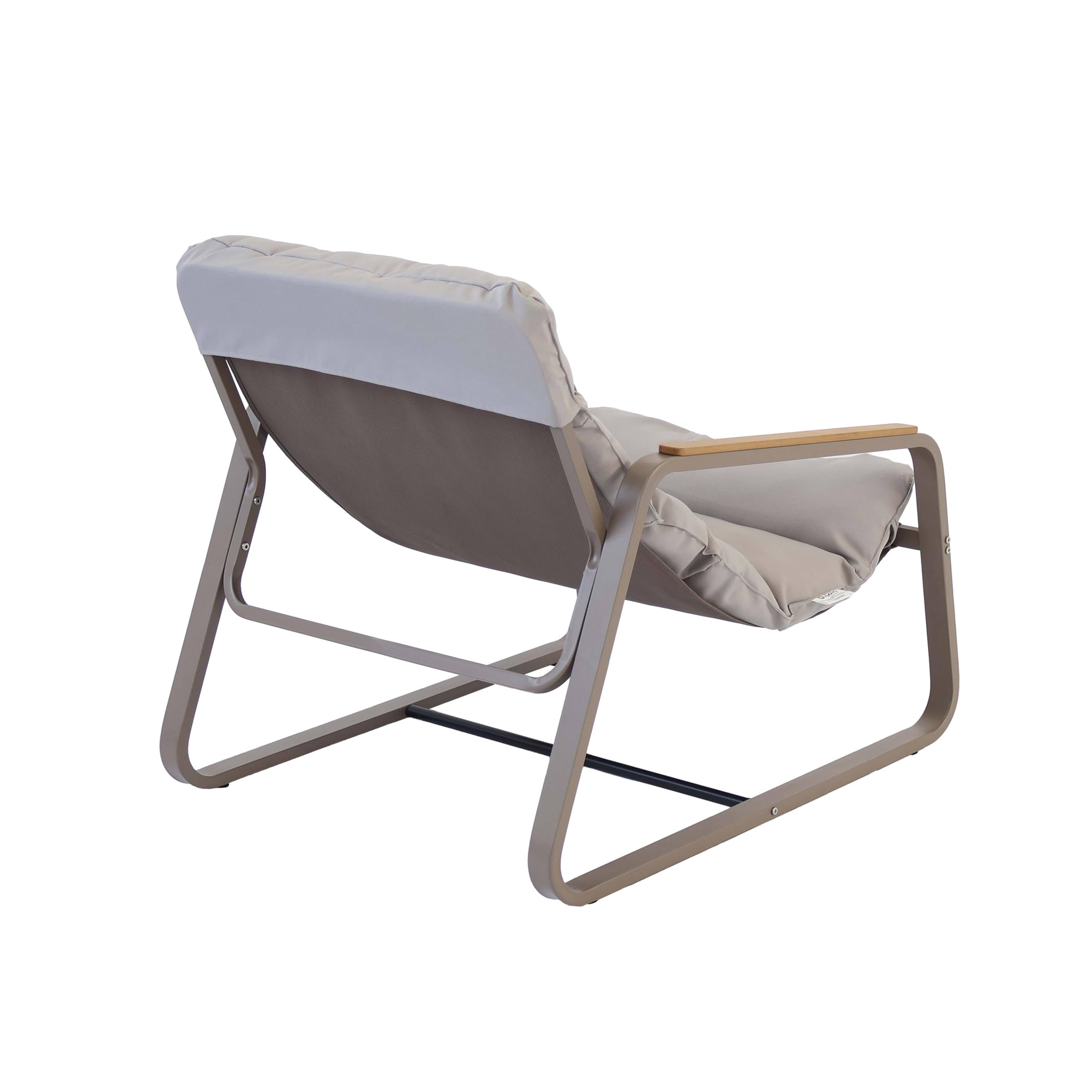 Oviala Fauteuil Relax en Acier et textilène avec Repose-Pieds Taupe
