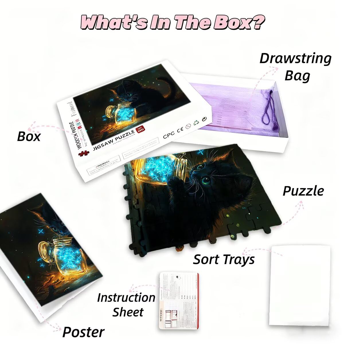 Puzzle 5000 sztuk dla dorosłych kot puzzle dla dorosłych świetlik puzzle zabawki edukacyjne oryginalne prezenty dla kobiet, puzzle kreatywna rozrywka, dekoracja domu 156 x 105 cm I-92
