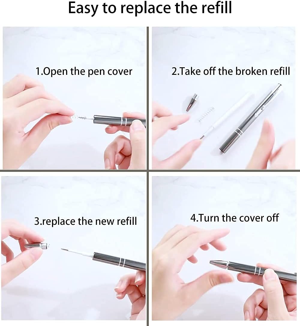 10 Pcs Pin Pen Refills, Precision Needle Refill 3.9 inch for Craft Weeding Pen Air Release Pen Tool pinpen Replacement Accessories(10 Pcs Refills)