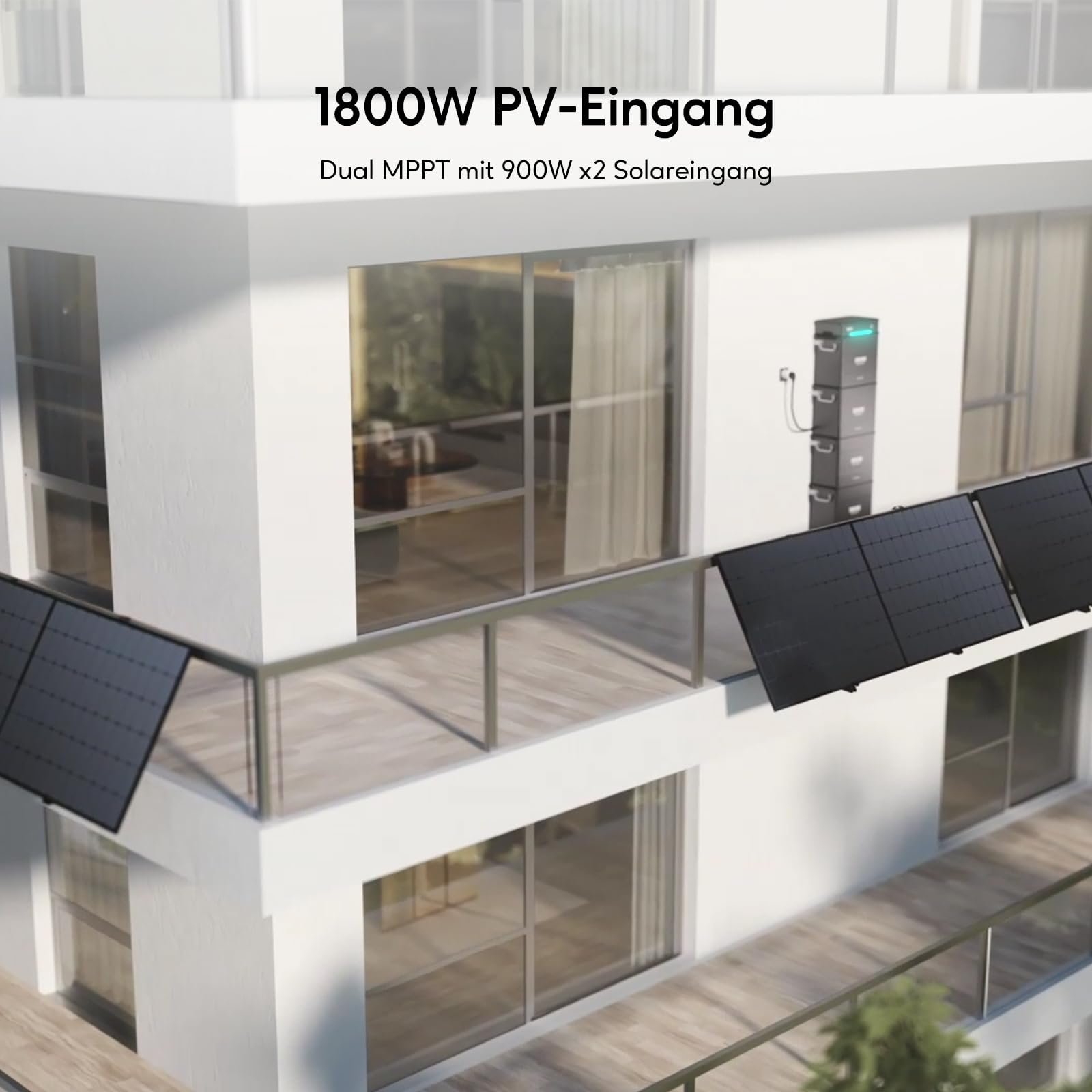 Zendure SolarFlow Balkonkraftwerk mit Speicher, Hyper 2000 mit 1800W Solar Eingang, Bidirektionales 1200W AC-Laden, Eingebaute Mikrowechselrichter, 1200W Ausgang, TOU, AB1000S 960Wh LiFePO4 Akku