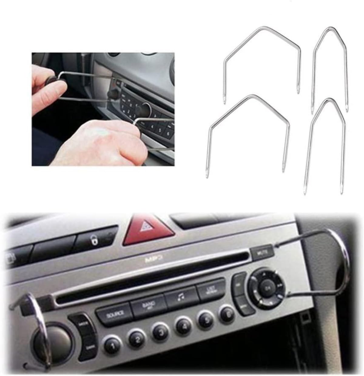 38pcs Car Radio Release Keys Set - Vehicle Panel Stereo Removal Trim Tool Kit - Compatible with Audio GPS CD Player Radio Head Unit - Navigation Installation Disassembly Tools