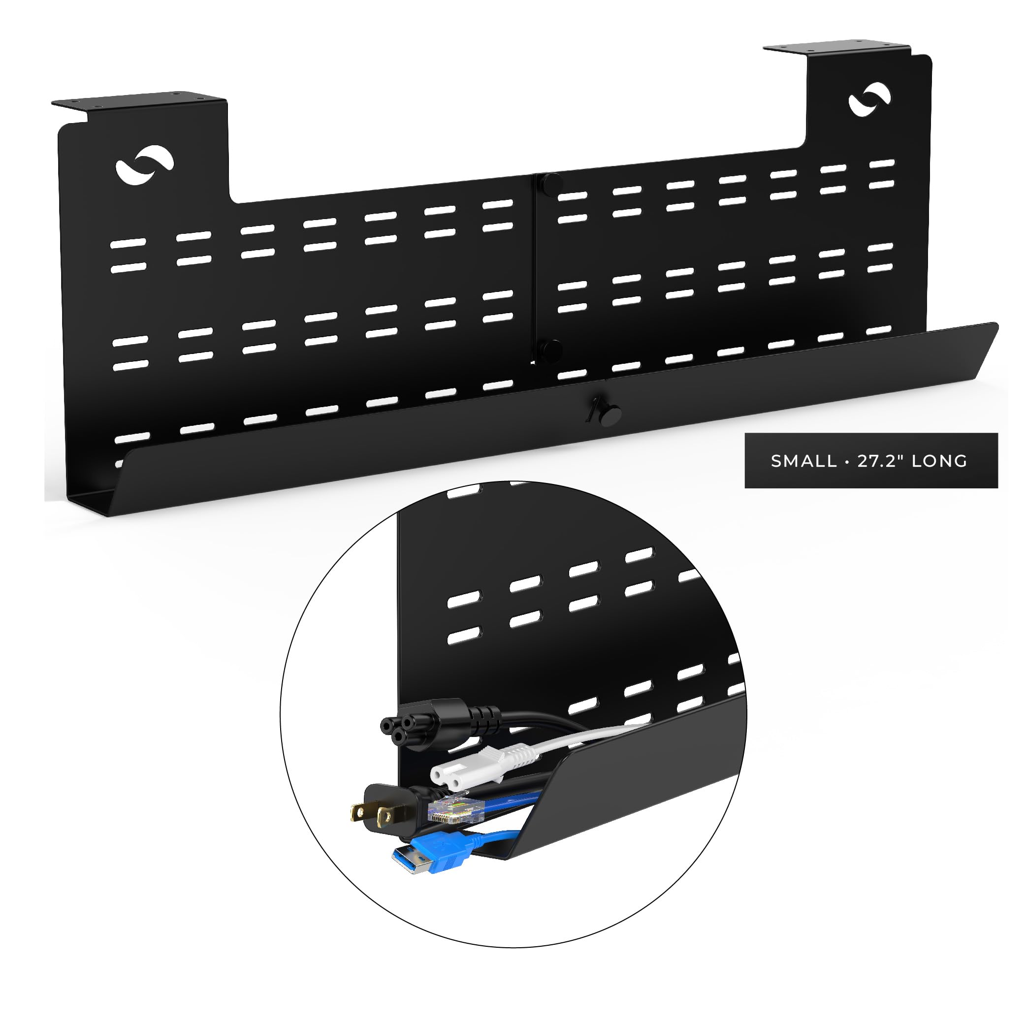 Computer Cable Raceway For Desk Snapklik.com : HumanCentric Under Desk Cable Management Tray And ...