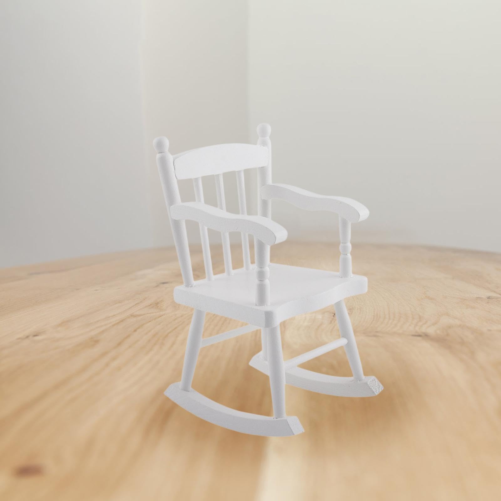 Sedia a Dondolo in 1/6 per Casa delle Bambole, Giocattolo per Scena di Camera da Letto in Miniatura, Mobili per Casa delle Bambole, Bianco