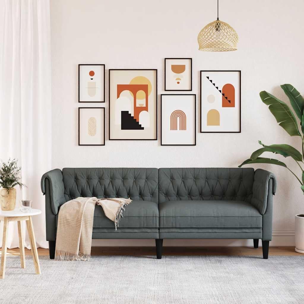 Chesterfield Sofa Dark Grey Living Room Furniture