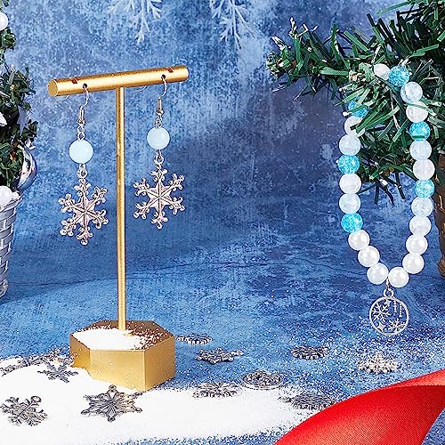 SUNNYCLUE 1 Box of 120 Snowflake Charms, Large Snow Charms, Antique Silver, Winter Charm, Connecting Links, Christmas - Image 4