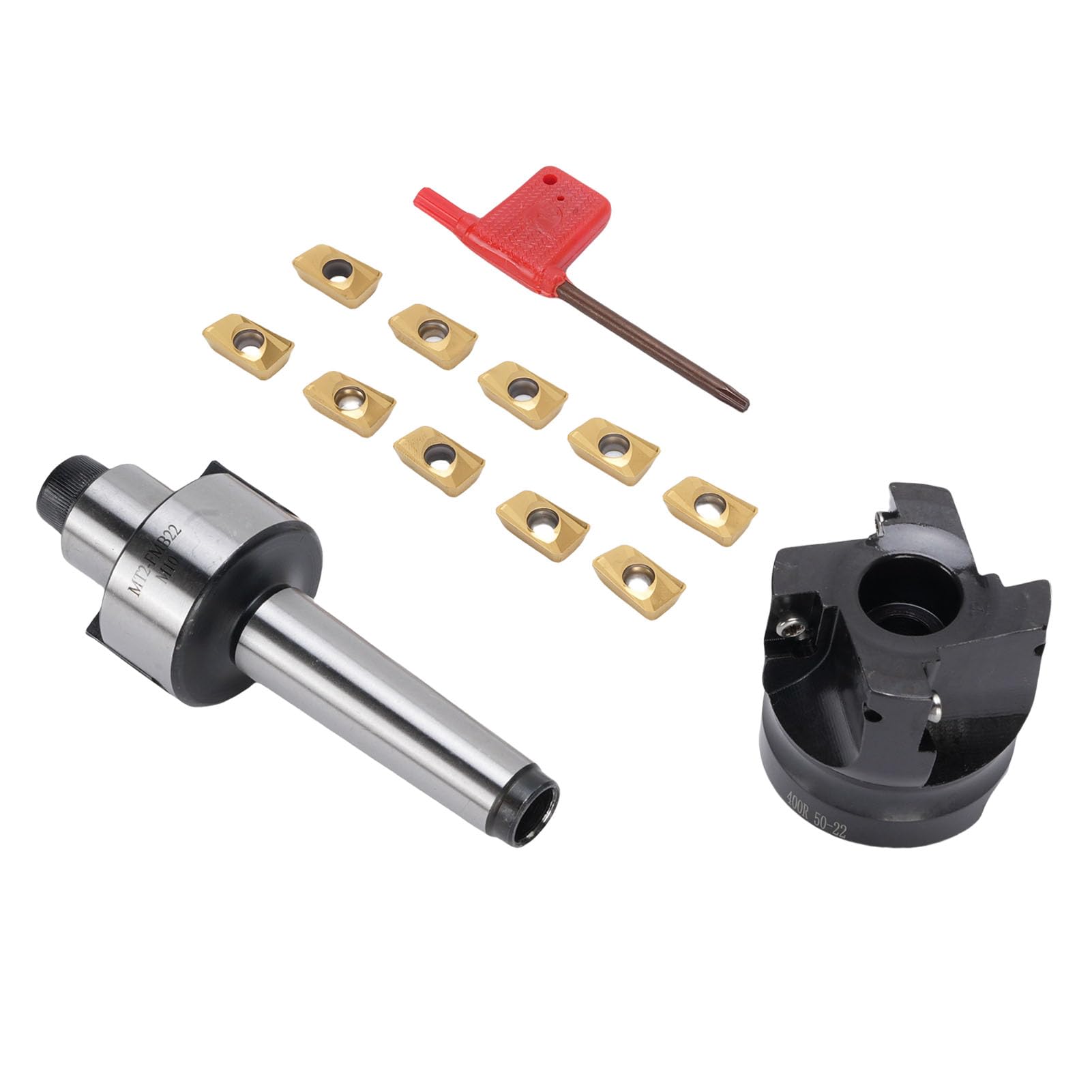 Kit Fresa per Spianatura Ad Alta velocità con Supporto 400R-50-22 e Inserti in Metallo Duro per Fresa CNC