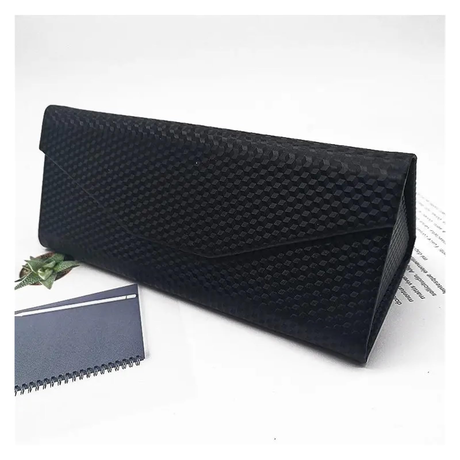 Triángulo Plegable Funda de Gafas 1 caja triangular for gafas, impermeable, portátil, negra, plegable, for de sol, accesorios for manualidades