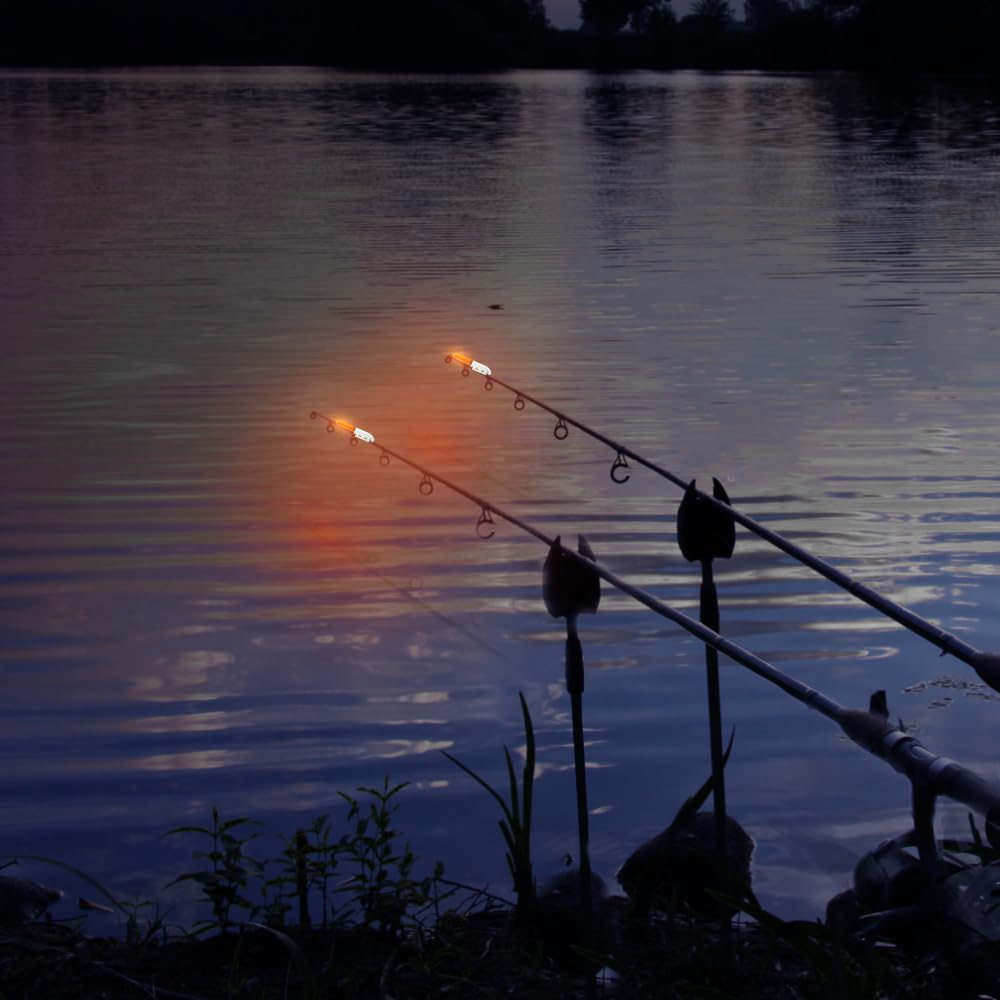 Mizikuu Angel-LED-Knicklichter – 5 Stück Mit Schnalle, Wasserdicht, Für Nachtangeln, Orange – Leuchtstark, Einfach Anzubringen, Mit CR322-Batterie
