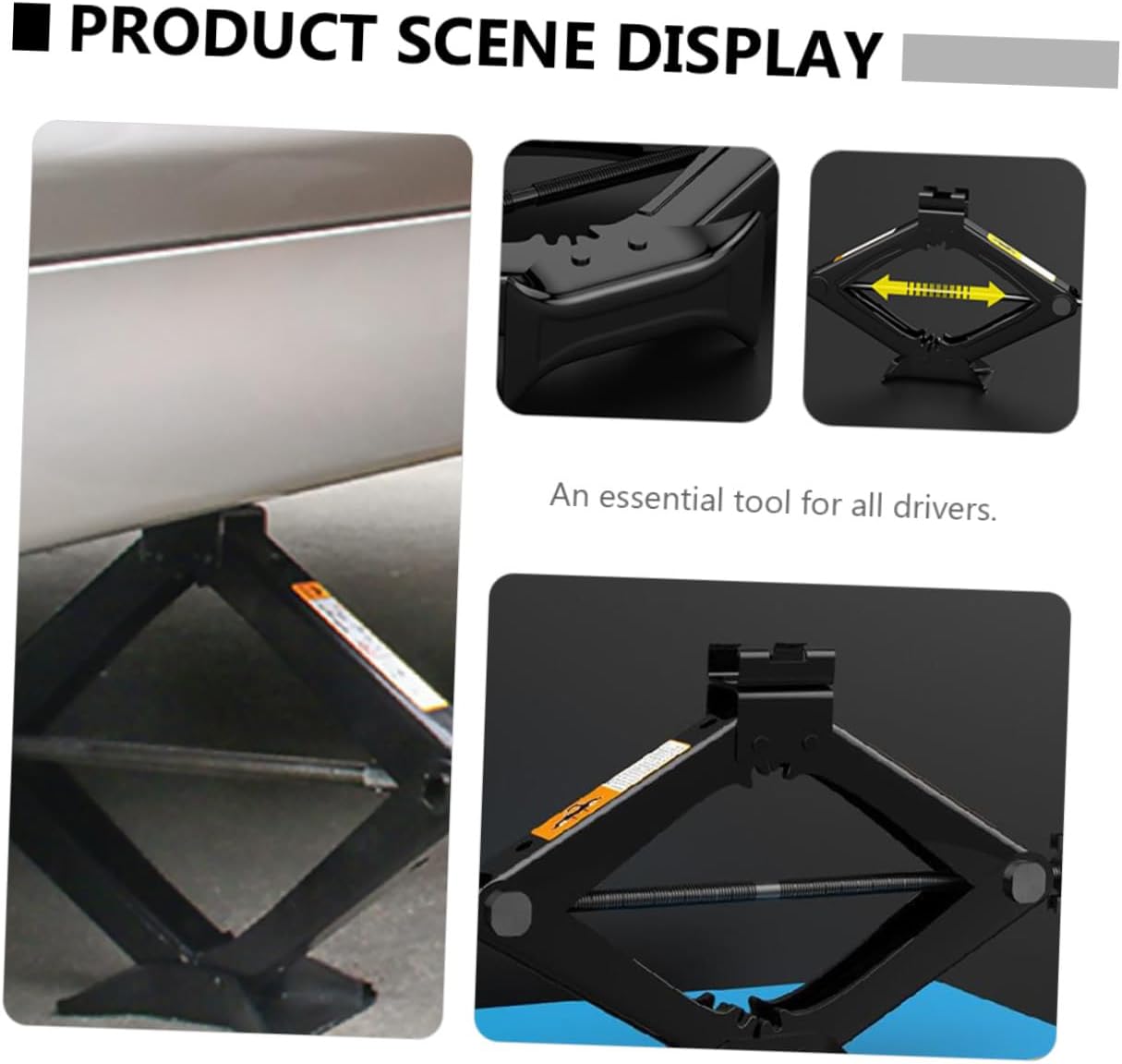 5 Ton Hand Cranking Scissor Jack Portable Auto Tire Repair Car Lift Tool with Manual Handle for SUV and Sedan Emergency Maintenance Random Color