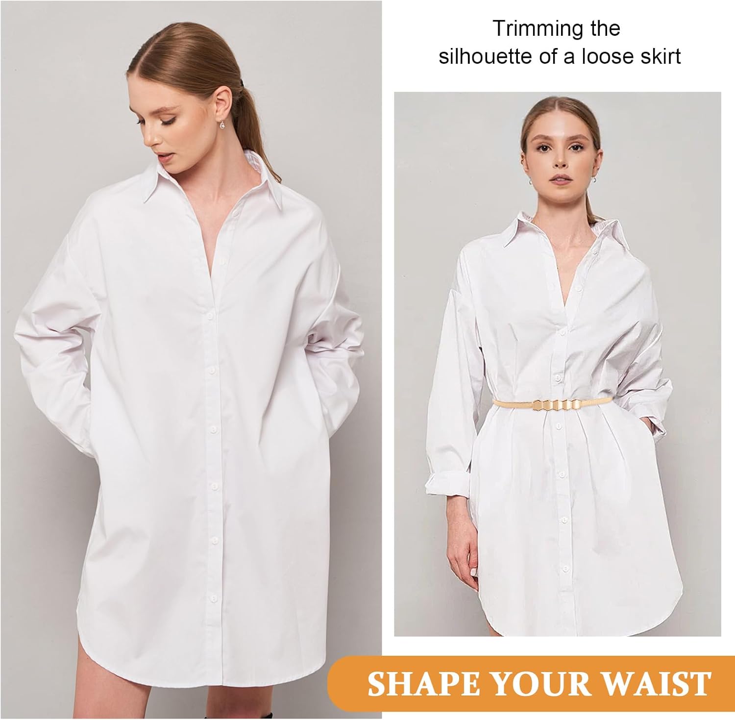 E-Clover Womens Fashion Metal Stretch Waist Skinny Belt Waistband - Image 4