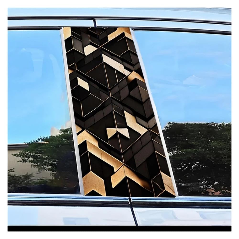 Dabhuoc One Color Car Parts 2Pcs Car Window Pillar Stickers Geometry Scratch Protection