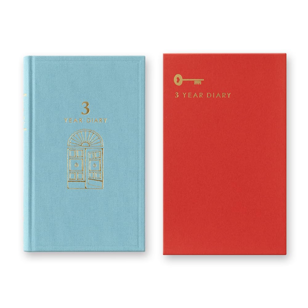 Amazon.com: Midori 12394006A Diary for 3 Years, Door, Light Blue
