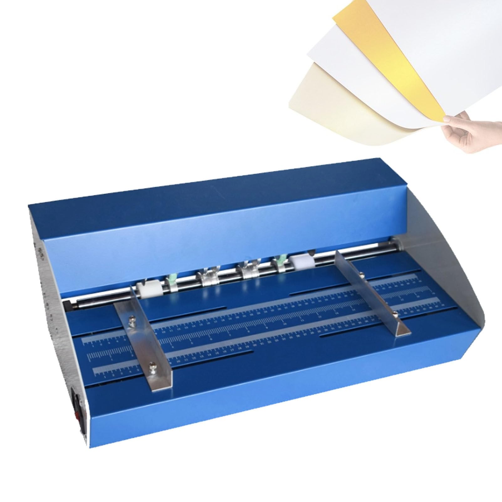 Pfps Desktop Electric Creasing Scoring Machine, 520mm Multi-Function Paper Perforating & Cutting Device, for Print Shop, Office and Paper Craft Use 520mm