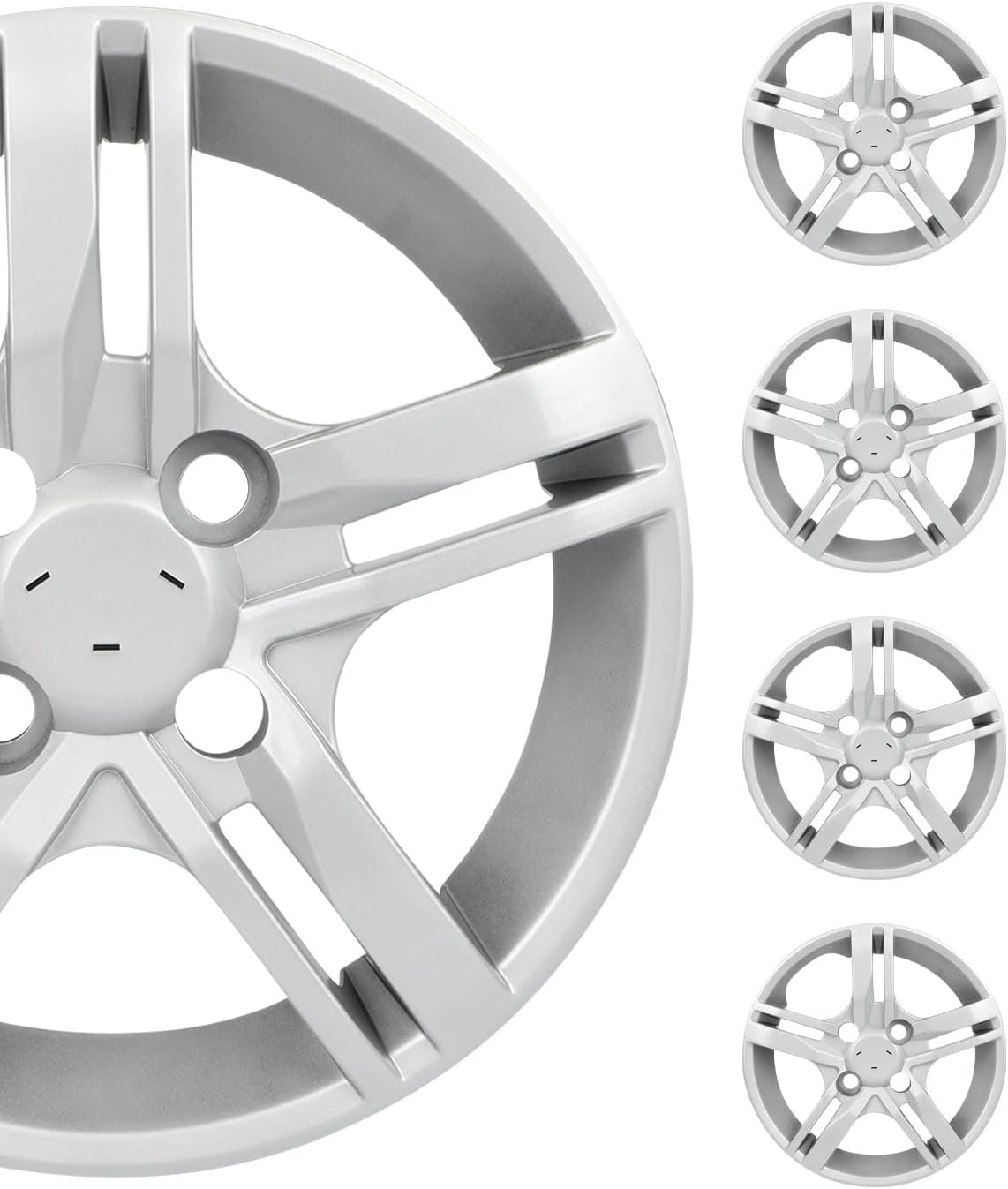 SCITOO Silver Hubcaps, 4pcs, 13", fits Most Cars, Easy Install, Stylish & Enduring
