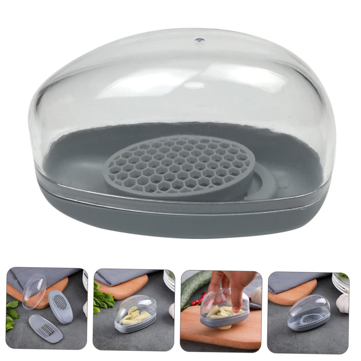 FONDOTIN 1Pc Manual Garlic Chopper Compact Kitchen Gadget for Effortless Dicing and Mincing Removable Easy to Clean Food Processor for Home Cooking Camping Bbq and More