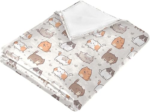 Miniatura 2 de Manta de cama ultrasuave con diseño de gatos lindos para adultos y niños, manta de invierno de franela para dormitorio, automóvil o dormitorio,