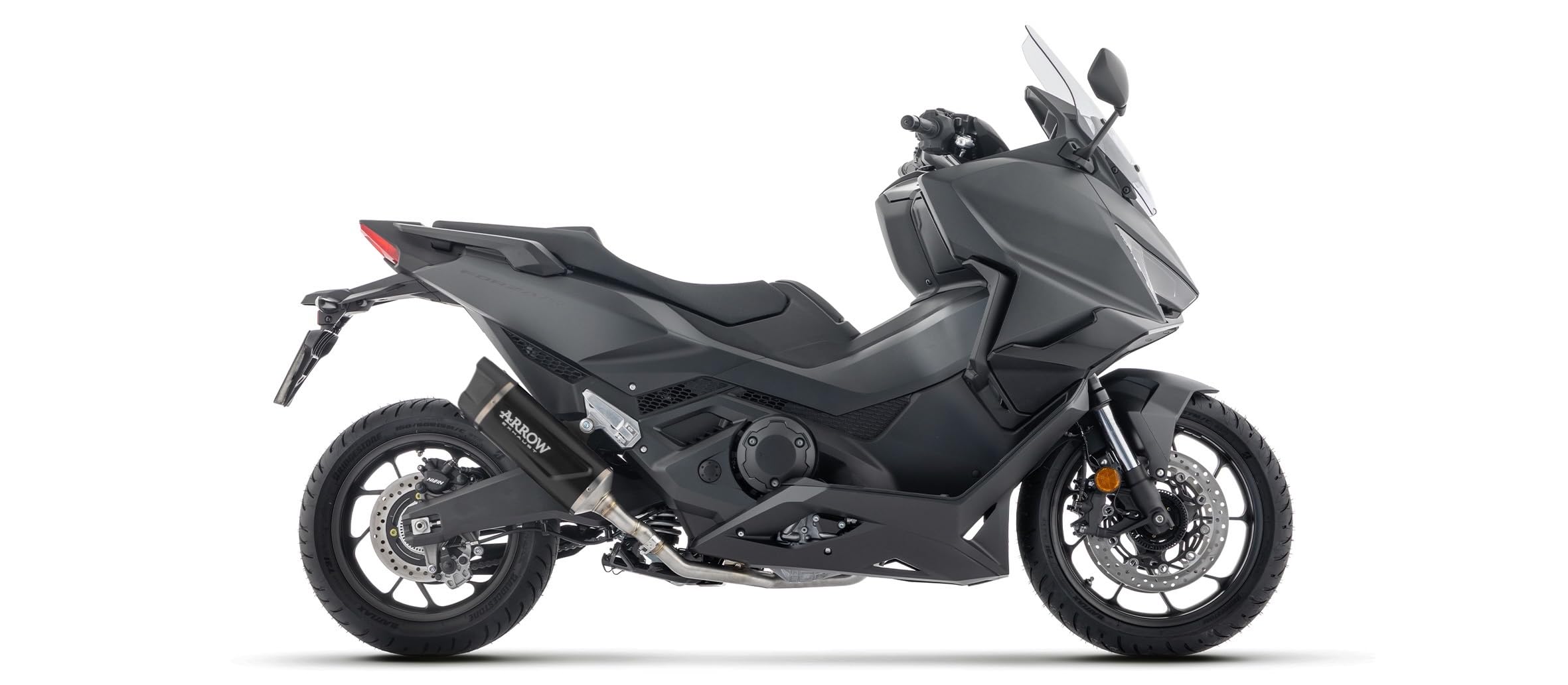 arrow tubo de escape homologado short indy-race evo aluminio negro fondo carby compatible con honda forza 750 2025 mototopgun 73523aknc