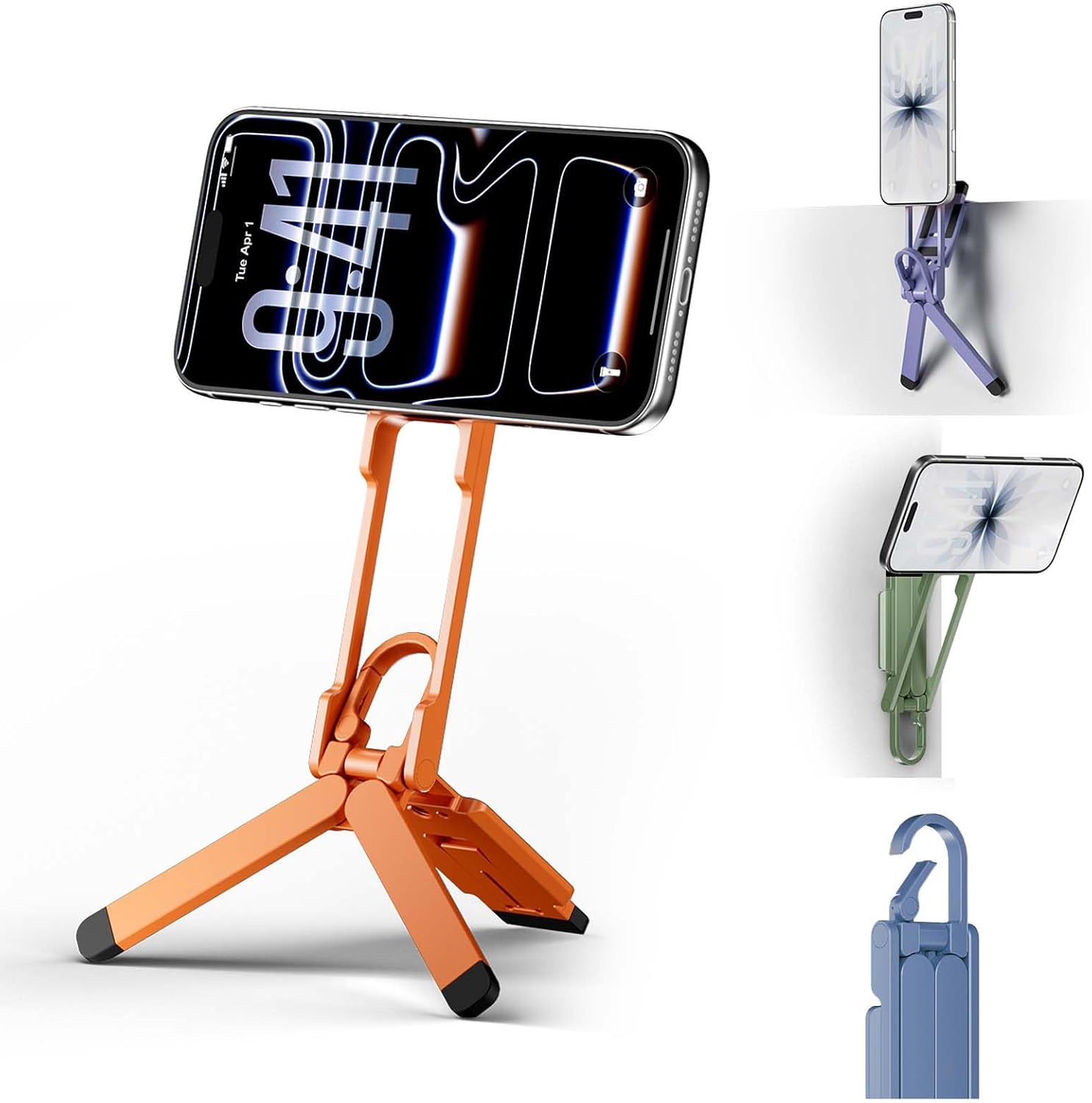 COMAN DP58 Magnetic Phone Tripod, Aluminum MagSafe Tripod Stand with Carabiner, Mini Portable Travel Pocket Stand for iPhone & Non-Magnetic Phones with Included Ring