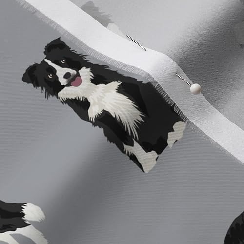 Miniatura 9 de Spoonflower Tela  Border Collie Dog Breed Pet Lovers Grey Dogs Collies Impreso en Petal Signature Tela de algodón Fat Quarter  Coser acolchado Ropa
