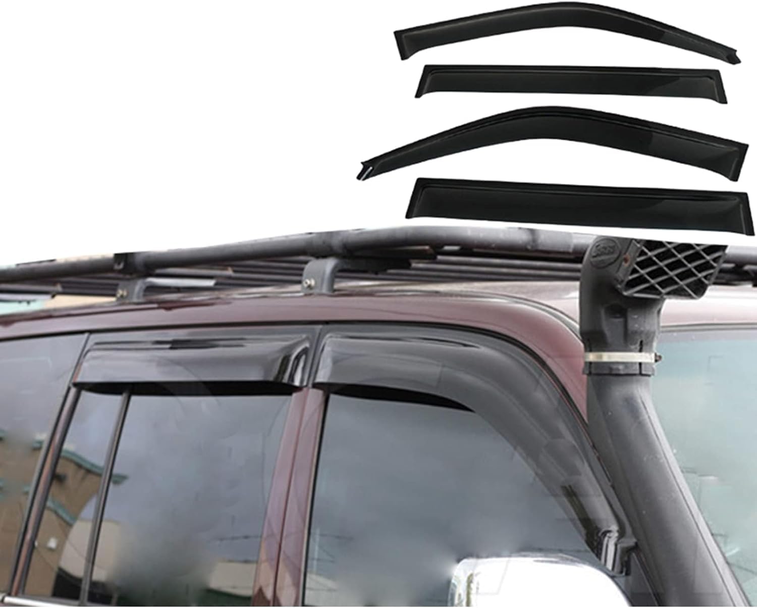 PANXUC Car Wind Deflectors for Land Cruiser 100 LC100 FJ100 FJ100 1998-2007, Side Window Wind Rain Deflector Window Visor Sun Rain Guard Smoke Guards