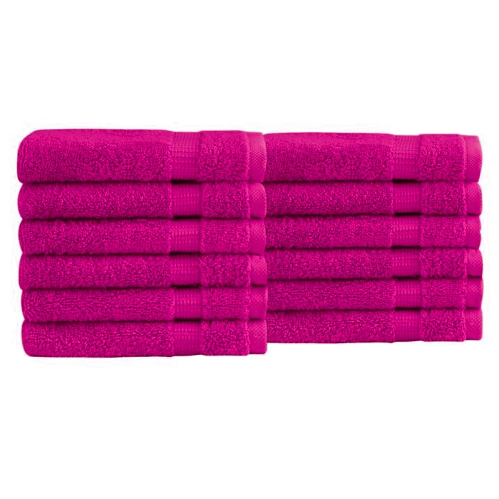 Paquete de 6, 12, 24, 36, 48, 72, 96 toallas faciales, 100% algodón egipcio, franela suave, para el gimnasio, desmaquillante, toalla para los dedos (6, rosa intenso)