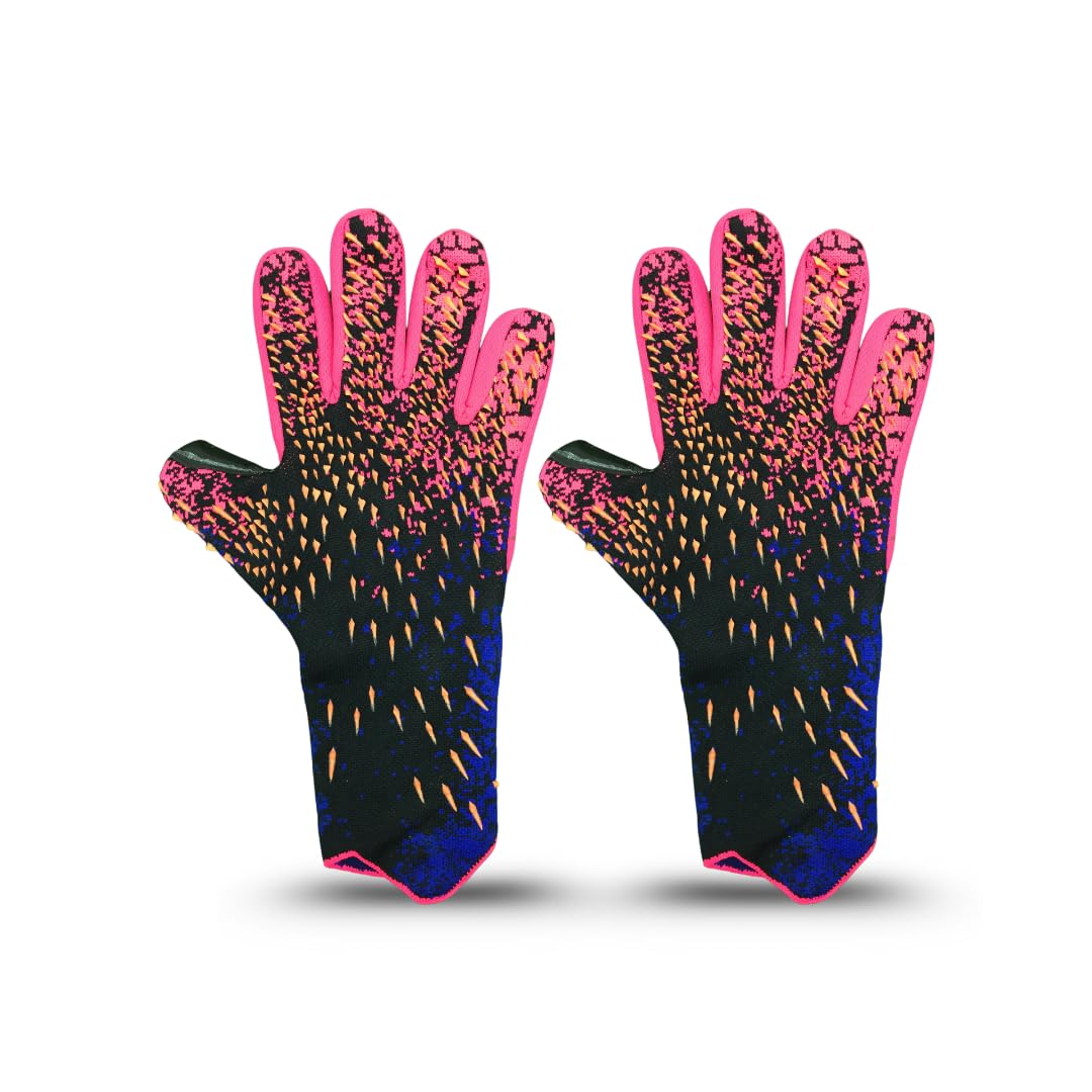 Svaan Spider Athletic Football Gloves |Multicolour Pattern Design | Made in India | Color (Pink & Black) | Size 8 |